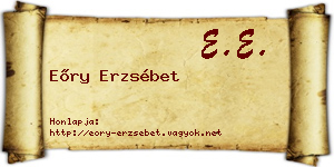Eőry Erzsébet névjegykártya